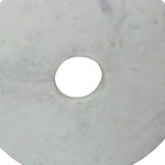 Benzara 6 Inches Marble Disk with Rectangular Base, White