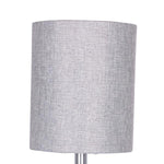 Benzara Metal Table Lamp with Dome Shape Body, Set of 2, Gray and Silver