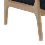 Benzara Fabric Upholstered Modern Accent Chair with Wooden Frame, Black and Brown