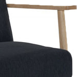 Benzara Fabric Upholstered Modern Accent Chair with Wooden Frame, Black and Brown