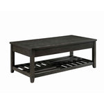 Benzara BM221552 Transitional Wooden Lift Top Coffee Table with Open Shelf, Brown