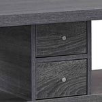 Benzara BM221553 Wooden Coffee Table with 2 Open Shelves and 2 Spacious Drawers, Gray