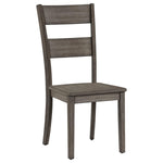 Benzara Transitional Wooden Dining Chair with Ladder Back, Set of 2, Gray