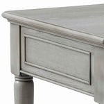 Benzara BM221621 1 Drawer Wooden End Table with Open Bottom Shelf and Turned Legs, Gray