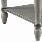 Benzara BM221621 1 Drawer Wooden End Table with Open Bottom Shelf and Turned Legs, Gray
