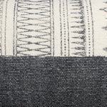 Benzara BM221659 24 x 16`` Block Printed Handwoven Cotton Accent Pillow, Gray and White