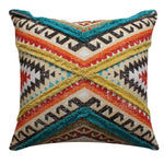 Benzara BM221675 24 x 24 Handwoven Cotton Accent Pillow with Lace Embellishment, Multicolor