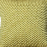 Benzara BM221680 18 x 18 Textured Handwoven Cotton Accent Pillow, Yellow