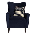 Benzara BM221681 18 x 18 Textured Cotton Accent Pillow with Stripe Print, White and Blue