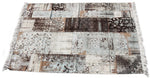 Benzara BM221695 Cotton Dhurrie Rug with Fringes and Abstract pattern, Gray and Black