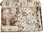 Benzara BM221695 Cotton Dhurrie Rug with Fringes and Abstract pattern, Gray and Black