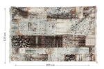 Benzara BM221695 Cotton Dhurrie Rug with Fringes and Abstract pattern, Gray and Black