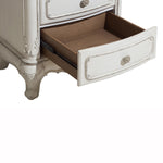 Benzara 7 Drawer Traditional Wooden Lingerie Chest with Floral Motif, Antique White