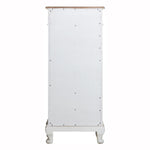Benzara 7 Drawer Traditional Wooden Lingerie Chest with Floral Motif, Antique White