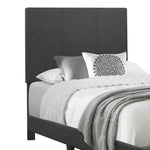 Benzara Platform Style Fabric Upholstered Twin Bed with Tapered Feet, Gray