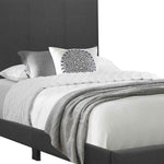 Benzara Platform Style Fabric Upholstered Twin Bed with Tapered Feet, Gray