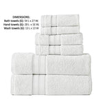Benzara Bergamo 6 Piece Spun Loft Towel Set with Twill Weaving , White