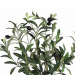 Benzara Modern Style Lifelike Faux Olive Tree in Plastic Pot, Green and Black