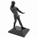 Benzara Strongman Metal Cardholder with Distressed Finish and Elegant Base, Black