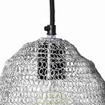 Benzara Modern Style Metal Constructed Pendant Lamp with Looped Wires, Silver