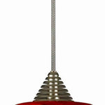 Benzara 5W Integrated Led Swirl Glass Pendant Lighting with Dimmer Feature, Red