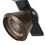 Benzara 12W Integrated Led Metal Track Fixture with Cone Head, Black and Bronze
