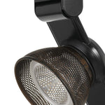 Benzara 12W Integrated Led Metal Track Fixture with Mesh Head, Black and Bronze