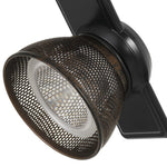Benzara 12W Integrated Led Metal Track Fixture with Mesh Head, Black and Bronze