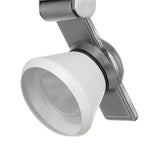 Benzara 12W Integrated Led Metal Track Fixture with Cone Head, Silver and White