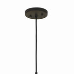 Benzara Circular Wooden Frame Pendant with Metal Lattice Design, Dark Bronze