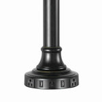 Benzara Metal Table Lamp Pedestal Base and 2 Power Outlet, Black and White