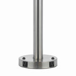 Benzara Metal Table Lamp with Tubular Base and 2 Power Outlet, White and Chrome