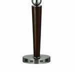 Benzara Fabric Shade Table Lamp with Metal Base and Ball Accent, White and Brown