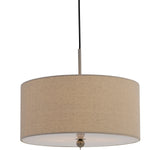 Benzara 60 X 2 Watt Drum Shade Pendant Fixture with 3 Cord Hangers, Beige