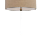 Benzara 60 X 2 Watt Drum Shade Pendant Fixture with 3 Cord Hangers, Beige