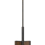 Benzara 60 Watt Metal Frame Pendant Fixture with Wood and Glass Shade, Brown