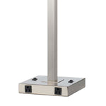 Benzara 60 X 2 Watt Metal Night Stand Lamp with Power Outlets, White and Silver