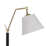 Benzara Downbridge Design Metal Desk Lamp with 2 USB Ports, White and Black