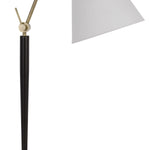 Benzara Downbridge Design Metal Desk Lamp with 2 USB Ports, White and Black