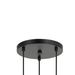 Benzara 3 Conical Shaped Glass Pendant Lighting with Canopy and Brass Accent, Clear