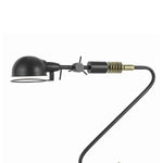 Benzara Adjustable Head Metal Desk Lamp with Curved Design Tubular Stand, Black