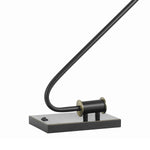 Benzara Adjustable Head Metal Desk Lamp with Curved Design Tubular Stand, Black