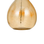 Benzara Fabric Shade Table Lamp with Bellied Glass Base, White and Orange
