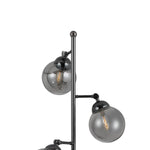 Benzara Industrial Metal Body Table Lamp with Three Glass Ball Shades, Black