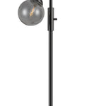 Benzara Industrial Metal Body Table Lamp with Three Glass Ball Shades, Black