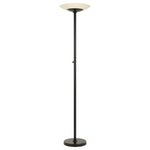 Benzara Tubular Metal Body Torchiere Lamp with Integrated Led Light, Black