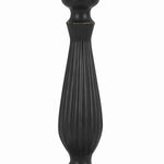 Benzara Metal Swing Arm Table Lamp with Pedestal Base and Empire Shade, Black