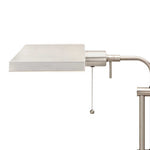 Benzara Metal Rectangular Desk Lamp with Adjustable Pole, Silver
