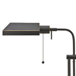 Benzara Metal Rectangular Desk Lamp with Adjustable Pole, Black