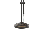 Benzara Metal Rectangular Desk Lamp with Adjustable Pole, Black